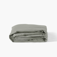 Fitted sheet organic washed cotton satin Quartz jade
