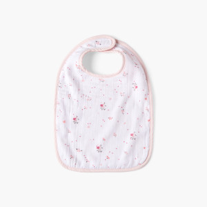 Double-sided cotton bib and cotton gauze Lino nude