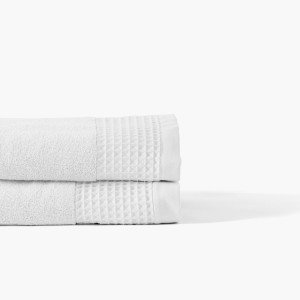 Serviette de toilette bouclette de coton biologique Source blanc