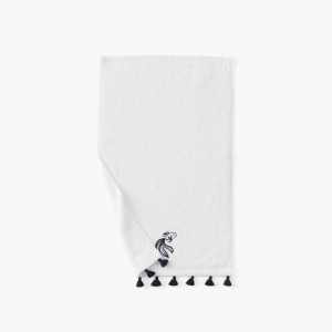Serviette invité coton et viscose de bambou Demi Lune blanc