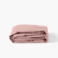 Drap housse satin de coton lavé bio Quartz blush