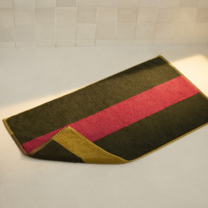 Double-sided cotton bathmat Orine khaki