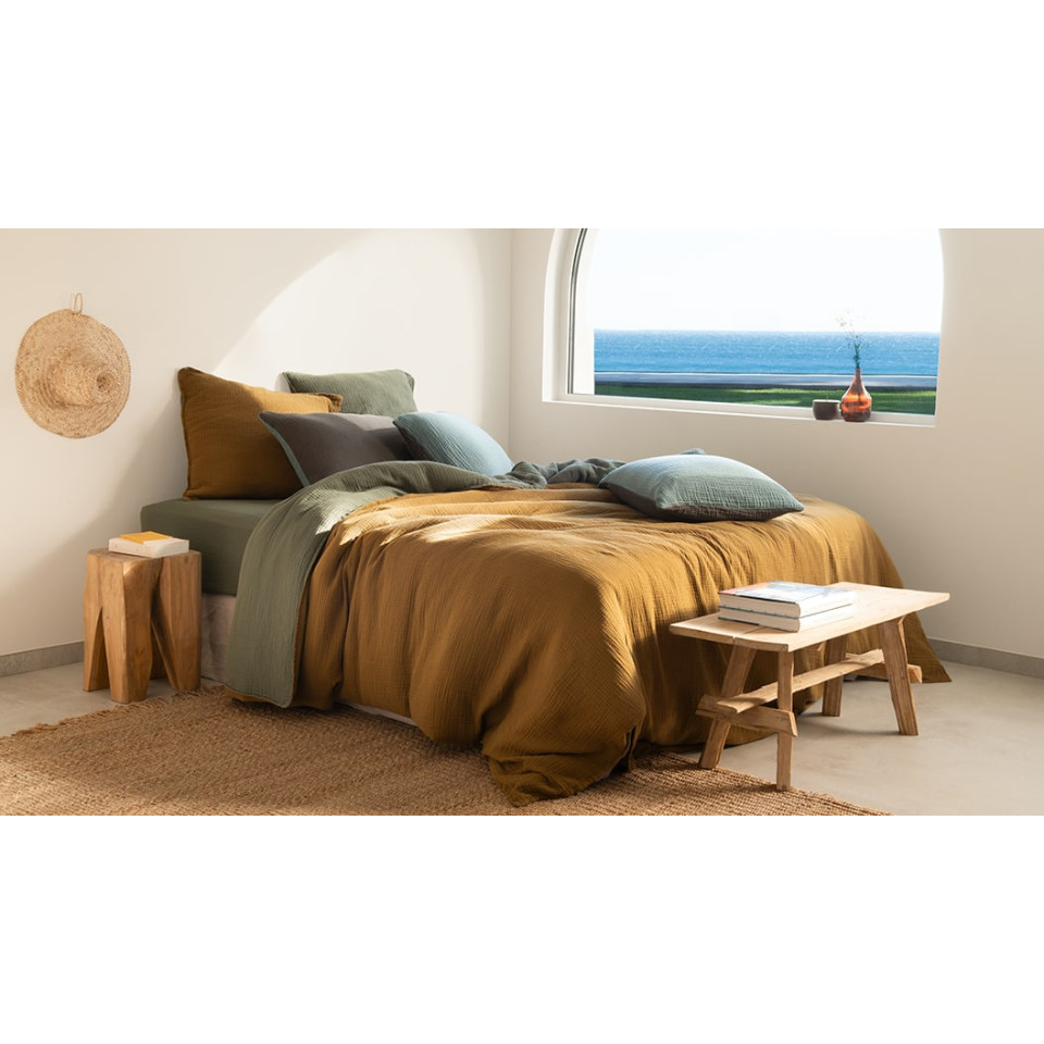 Ensemble de draps en flanelle Blanc 100% coton - 150
