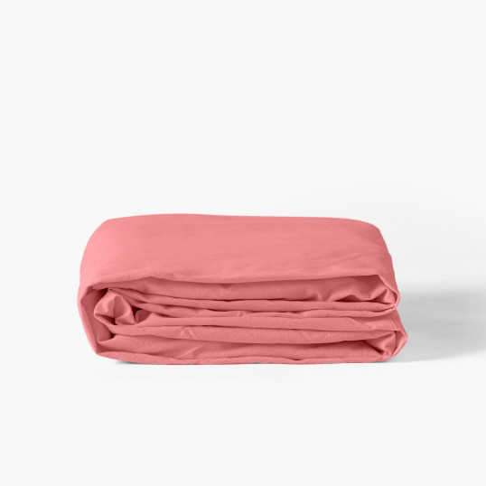 Fitted sheet in pure organic washed cotton Souffle pétale