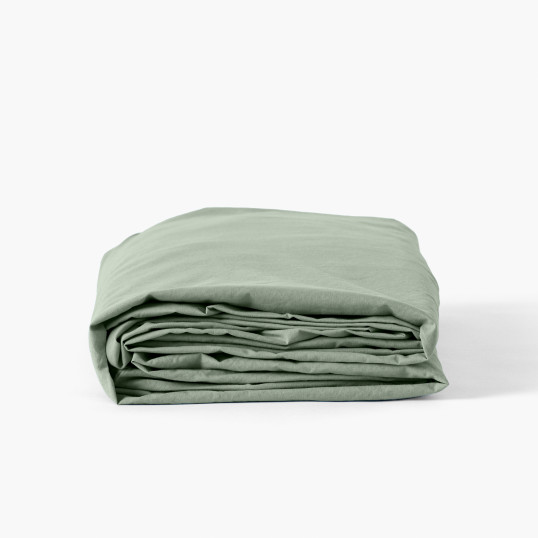 Fitted sheet washed cotton Songe eucalyptus