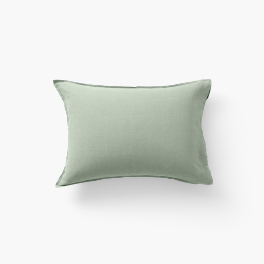 Songe Eucalyptus rectangular pillowcase in washed linen and cotton