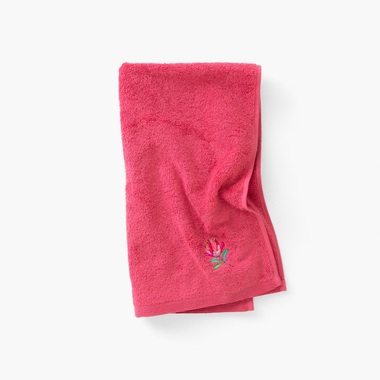 Pitaya pink Protea cotton bath towel
