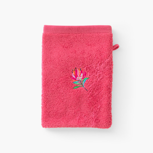 Gant de toilette coton Protea rose pitaya