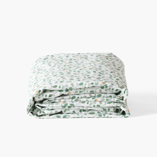 Fitted sheet cotton percale Neo thym vegetal