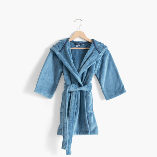 Children's dressing gown fleece Happyful Celestial Blue