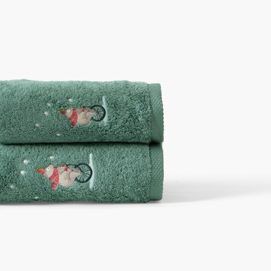 Féeries soft green cotton bath towel