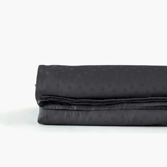 Prestige black polka dot and stripe jacquard cotton sateen bed sheet