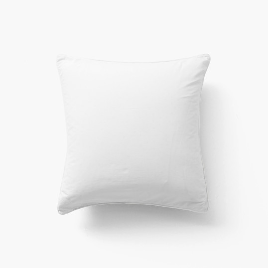 Taie d'oreiller carrée en pur coton lavé biologique Souffle blanc