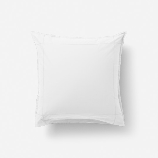Neo white cotton percale square pillowcase