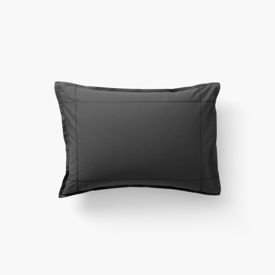 Neo anthracite cotton percale rectangular pillowcase