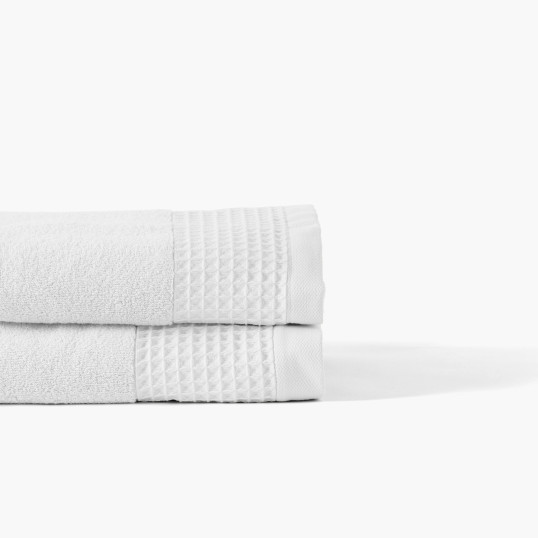 Source white organic cotton terry bath towel