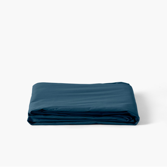 Neo prussian blue cotton percale bed sheet