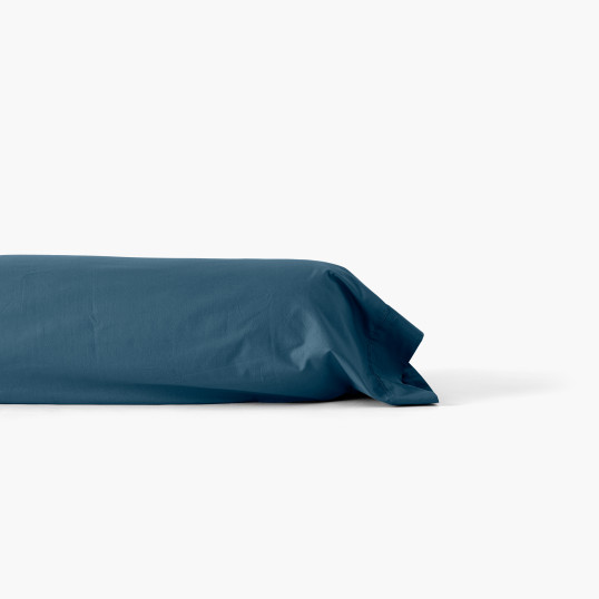 Neo prussian blue cotton percale bolster cover