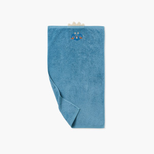 Serviette de toilette enfant coton Dinoful bleu celeste