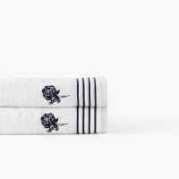Serviette de toilette coton et viscose de bambou Rosablue blanc