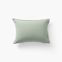 Taie d'oreiller rectangulaire lin et coton lavé Songe Eucalyptus