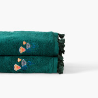 Papyrus emerald cotton bath towel