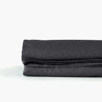 Drap de lit satin de coton jacquard pois et rayures Prestige noir
