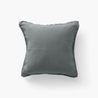 Housse de coussin lin lavé Songe kaki cendré