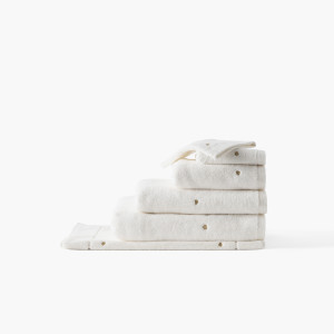 Parure de bain coton Zéphire ivoire coeur 