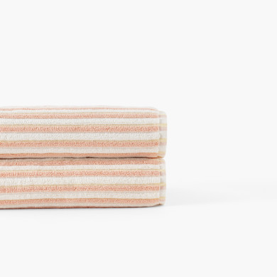 Combo peach and yellow double-sided cotton bath towel