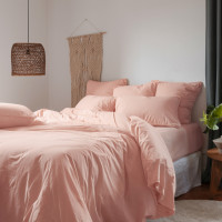 Housse de couette coton lavé bio Souffle nectar de pêche