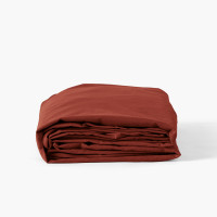 Drap housse coton lavé Songe Acajou