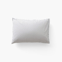 Taie d'oreiller rectangulaire percale de coton Neo anthracite géometrique