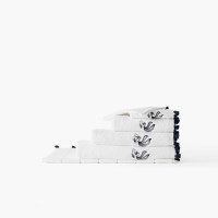 Parure de bain coton et viscose de bambou Demi Lune blanc