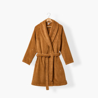 Women's bathrobe Zephire Pecan/flowers
