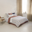Housse de couette réversible coton Origine ivoire rayure bicolore