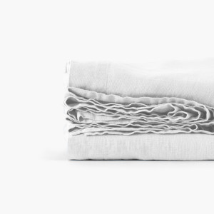 Songe white washed linen bed sheet