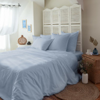 Housse de couette coton Neo bleu ciel