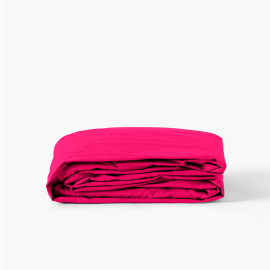 Neo magenta cotton percale fitted sheet