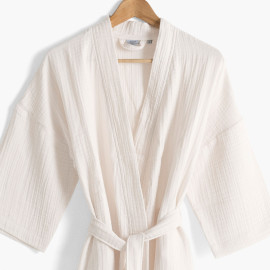 Women&apos;s bathrobe natural organic cotton gauze