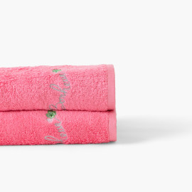 Eloges pink cotton and bamboo viscose bath towel