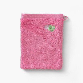 Gant de toilette coton et viscose de bambou Eloges rose