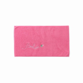 Eloges pink cotton terry bath mat