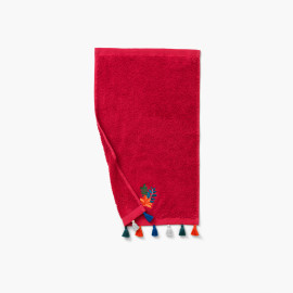 Raspberry Balata cotton terry guest towel