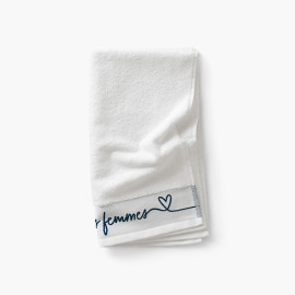 Simones white cotton bouclette bath towel