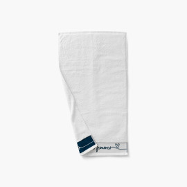 Simones white cotton bouclette guest towel