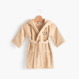Children&apos;s organic cotton terry hooded bathrobe Safari