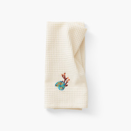 Atoll sand cotton tea towel