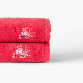 Atlantis coral cotton bath towel