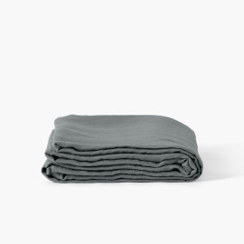 Songe kaki ash bed sheet in washed linen